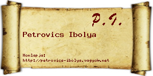 Petrovics Ibolya névjegykártya