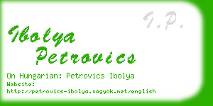 ibolya petrovics business card